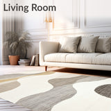 Abstract Beige & Taupe Area for Small Spaces(Beige)