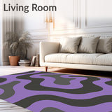 Abstract Cascade Interlocking Waves with Misty Charcoal Details(Purple)