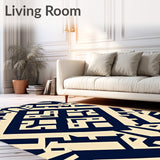 Abstract Lattice with Interlocking Chevron Outlines(Blue)