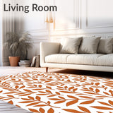 Whimsical Fall Floral Design With Interlocking Abstract Leaf(Brown)