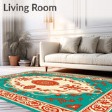 Citrus Burst Medallion Design with Intricate Floral Motifs (Red)