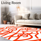 Abstract Chevron Waves Blended With Delicate Scrollwork And Fine Detailing(Orange)