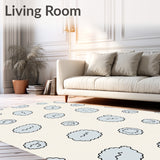 Farmhouse Sheep Motif Tufted Decorative Area Covering(Ivory)