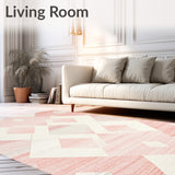 Chic Cream & Pink Diamond Contemporary Style for Elegant Spaces(Pink)