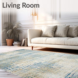 Chic Micro Loop Beige Blue Speckled Area(Beige)