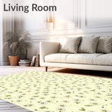 Tranquil Daisy Motif Area Duo Beige Cushioned Comfort Mat(Ivory)