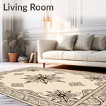 Intricate Medallion Motif Featuring Ornate Interlocking Floral (Beige) - ODIKA