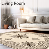 Intricate Medallion Motif Featuring Ornate Interlocking Floral (Beige) - ODIKA