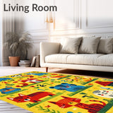 Counting Animals Educational Carpet for Children Room(Yellow)