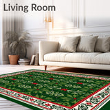 Festive Holly Leaves with Intricate Border Design Holiday(Green)