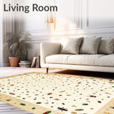 Beige Insect Print Area for Playroom and Farmhouse(Beige)