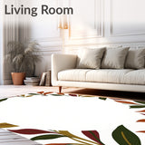 Abstract Scallop Edge with Stylized Botanical Accents(Brown)