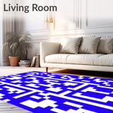 Abstract Mosaic Tiles with Alternating Color Blocks (Blue)