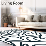 Modern Luxe Wavy Labyrinth with Minimalist Arch Outlines (Black) - ODIKA