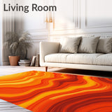 Sunset Horizon Gradient Plush Luxurious Elegant Sheepskin(Orange)