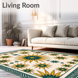 Boho Sunburst Mosaic with Ornate Floral Medallions(Beige)