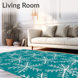 Scandinavian Frosted Pine and Snowflake(Blue)