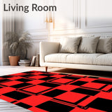 Classic Checkered Plaid with Bold Interlocking Stripes(Red)