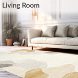 Contemporary Cream Beige with Artistic Abstract Print(Beige)
