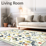 Chic Poultry Parade Modern Folk Art Rooster & Floral Design(White)