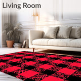 Festive Yuletide Gingham Hearth Adornment(Red)
