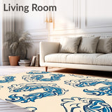 Chinese Dragon Cloud Motif Anti Slip Interior (Beige)