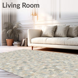 Abstract Mosaic Tile Beige Grey Area Artistic Floor(Beige)