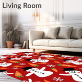 Jolly Snowman Winter Character Holiday Themed Floor(Red)