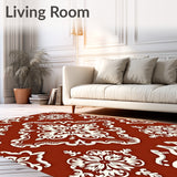 Floral Damask Weathered Patina Elegant Heirloom(Brown)