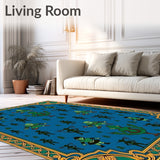 Festive Goblin Folklore Design Anti Slip Holiday Accent Throw(Blue)