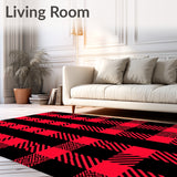 Christmas Checkered Welcome Displaying Crisscross Line Formation(Red)