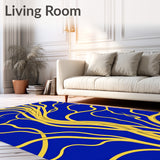 Liquid Metal Flow Abstract Contemporary Canvas Design(Gold)