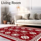 Festive Nordic Inspired Interlocking Motifs with Vintage Charm(Red)