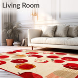 Apple Home Accent Area Mats Latex Back Non Slip Bedside Mat(Red)