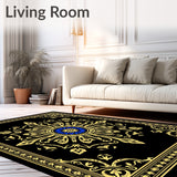 Celestial Burst with Ornate Floral Motifs and Gold Detailing (Black)