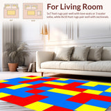 Bright Primary Color Interlocking Design(Red)