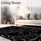 Elegant Floral Swirl Decorative Surface With Artistic Charm (Black)