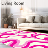 Modern Swirl Abstract Motif Accent(Pink)
