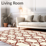Benjy Elegant Crosshatch Decorative With Symmetrical Lattice(Brown)