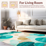 Beach Vibes Rug with Sand Dollar Motif(Teal)