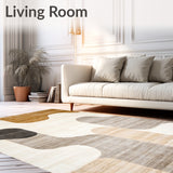 Abstract Earthy Area Neutral Modern Design(Beige)