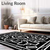 Art Labyrinth with Metallic Accents and Interlocking Motifs(Black)