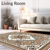 Arabesque Tile Motif with Flowing Botanical Accents(Brown)