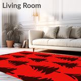 Woodland Tartan Joyful Spruce Seasonal Circular Flooring(Red)