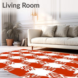 Harvest Buffalo Check Decorative Floor with Autumn Vibes(Red)