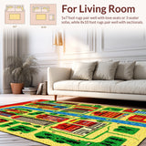 Ultra Soft Area Rug, Non Slip, Stain Resistant, Washable Area Rugs for Living Room, Bedroom, Kids Traffic Play Mat(Red)