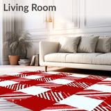 Lumberjack Flannel Woodland Cabin Picnic Blanket(Red)