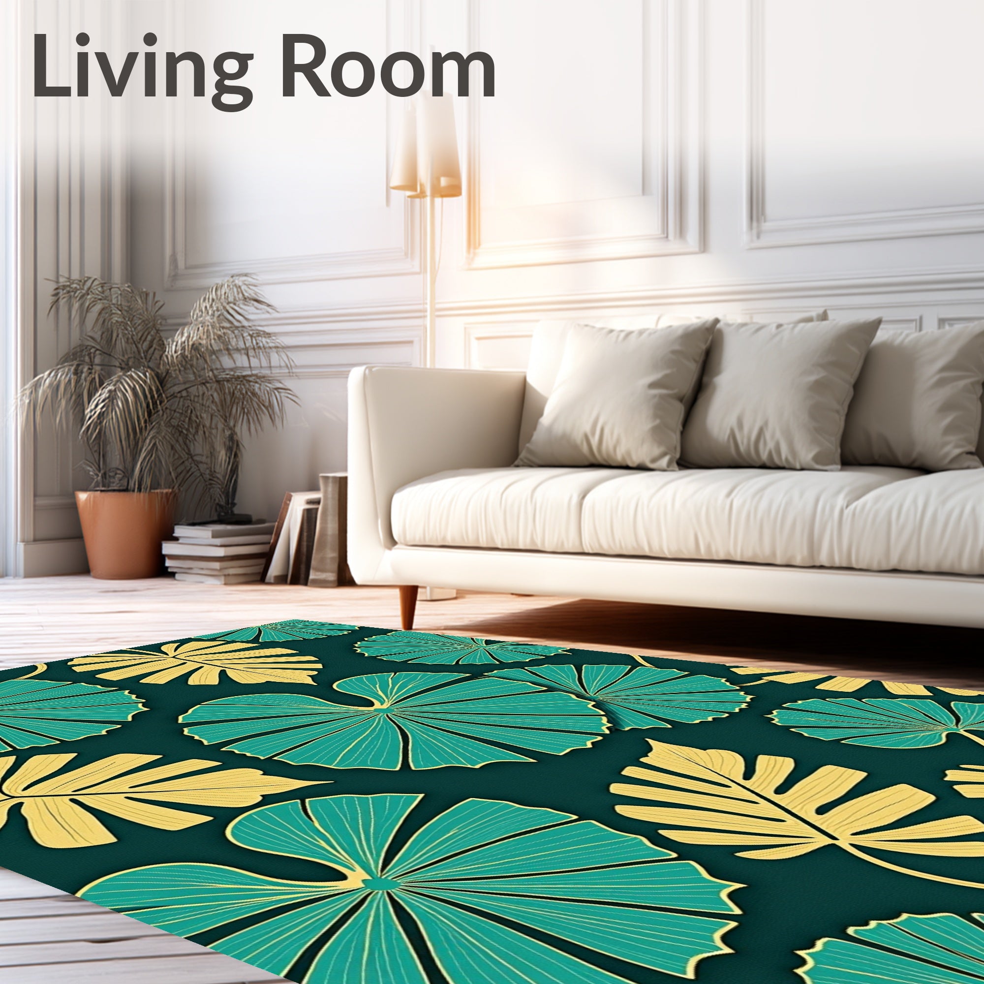 Monstera Leaf Cascade Botanical Tropical Art Design (Gold) - ODIKA