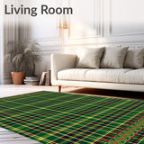 Festive Interlocking Plaid Wonderland with Holiday Motif Accents(Green)