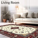 Decorative Medallion Victorian Era Inspired Maroon Beige(Red)